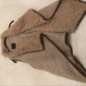 lambs wool cozy vest reversible